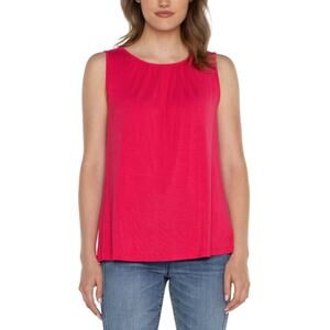 NWT Liverpool Pink XS Knit Sleeveless A-Line Top Blouse Crew Neck